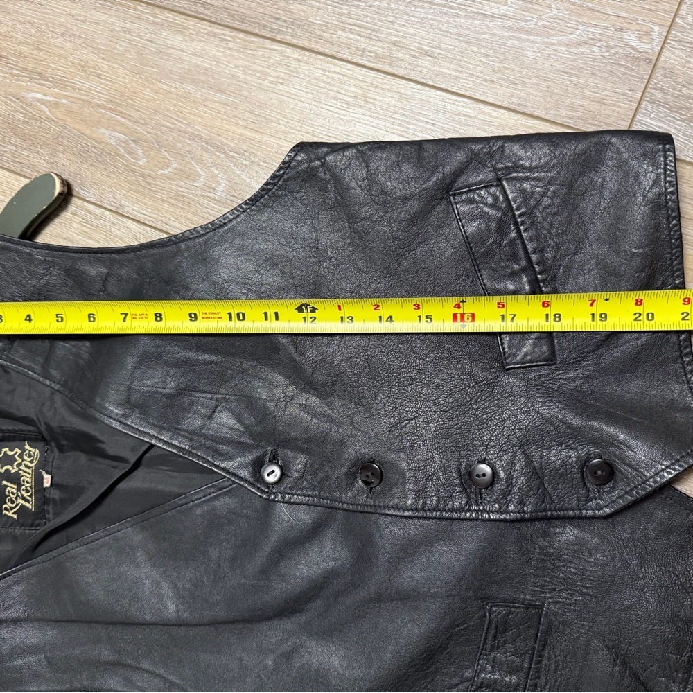 Real Leather Black Vest ( measurements posted - Picture 7 of 10
